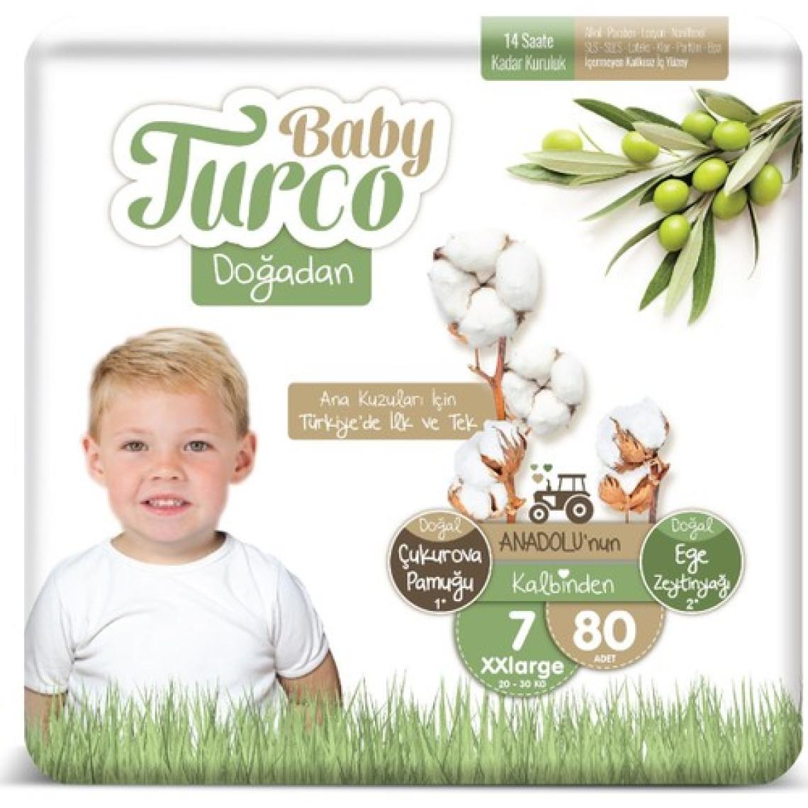Baby Turco Doğadan 7 Numara XX Large 80'li Bebek Bezi