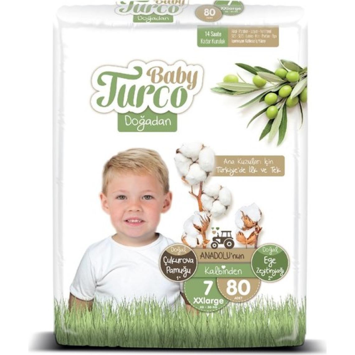 Baby Turco Doğadan 7 Numara XX Large 80'li Bebek Bezi