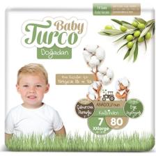 Baby Turco Doğadan 7 Numara XX Large 80'li Bebek Bezi
