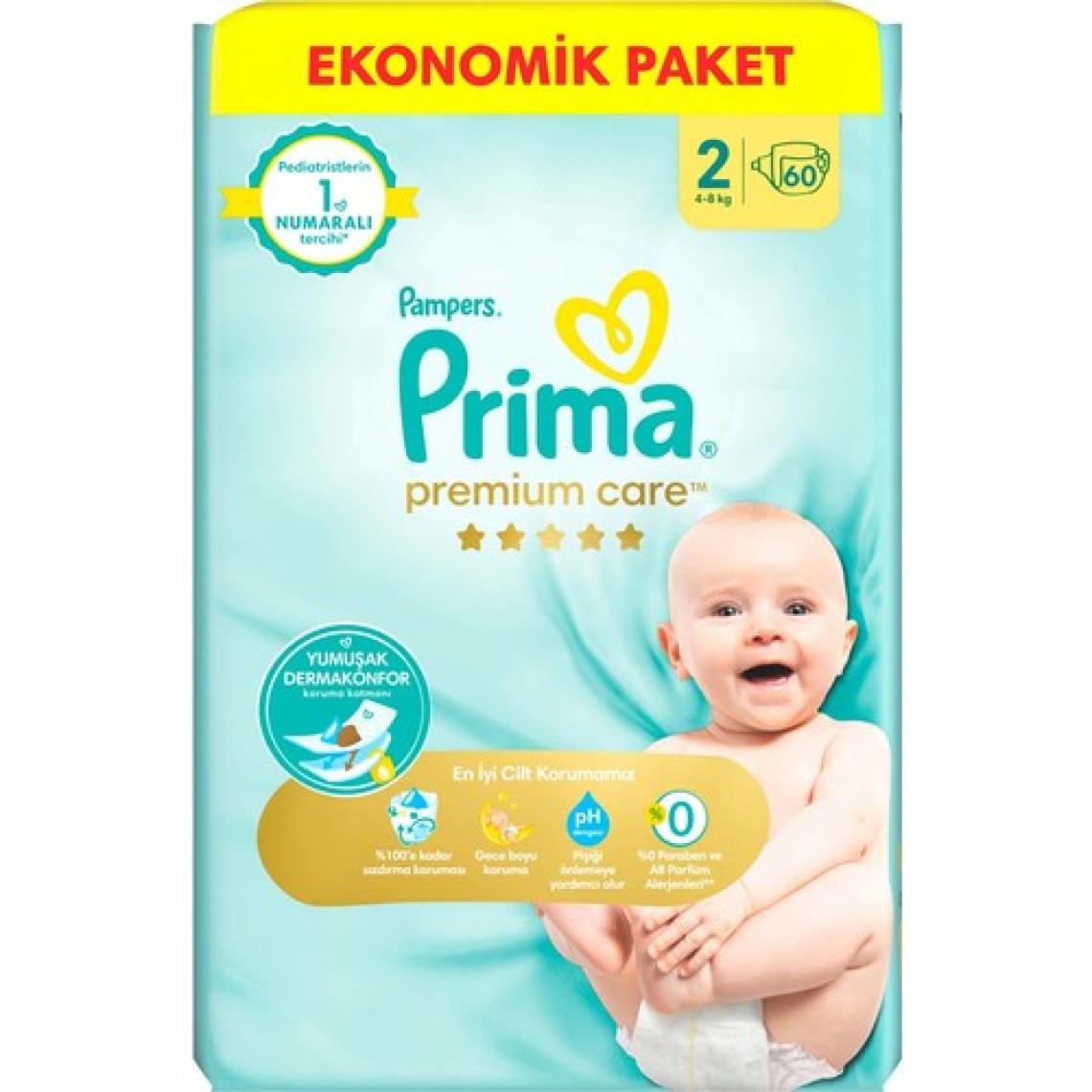 Prima Bebek Bezi Premium Care 2 Numara 60 Adet Ekonomik Paket
