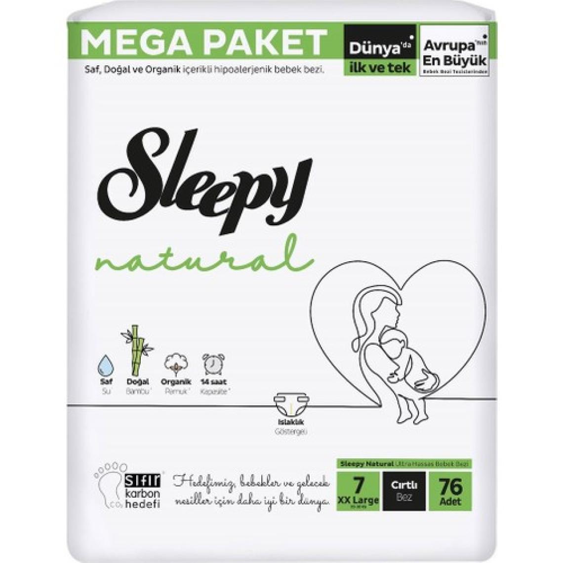 Sleepy Natural 7 Numara XX Large 76'lı Bebek Bezi