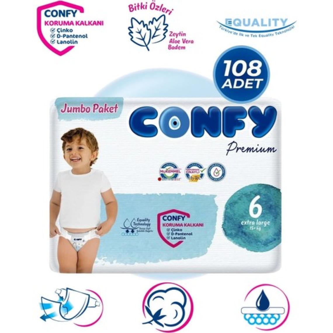 Confy Premium 6 Beden Extra Large 108'li Bebek Bezi