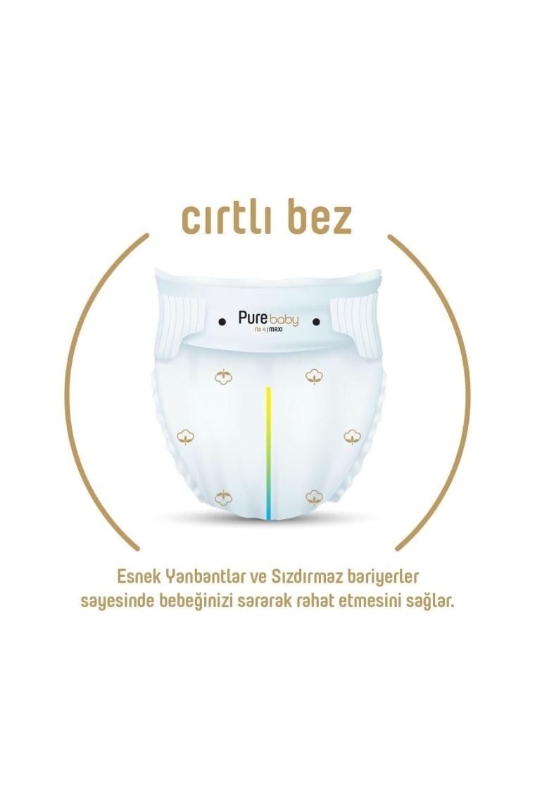 Pure Baby Organik Pamuklu Cırtlı Bez 4'lü Paket 5 Numara Junior 160 Adet
