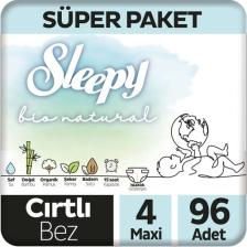 Sleepy Bio Natural 4 Numara Maxi 96'lı Bebek Bezi
