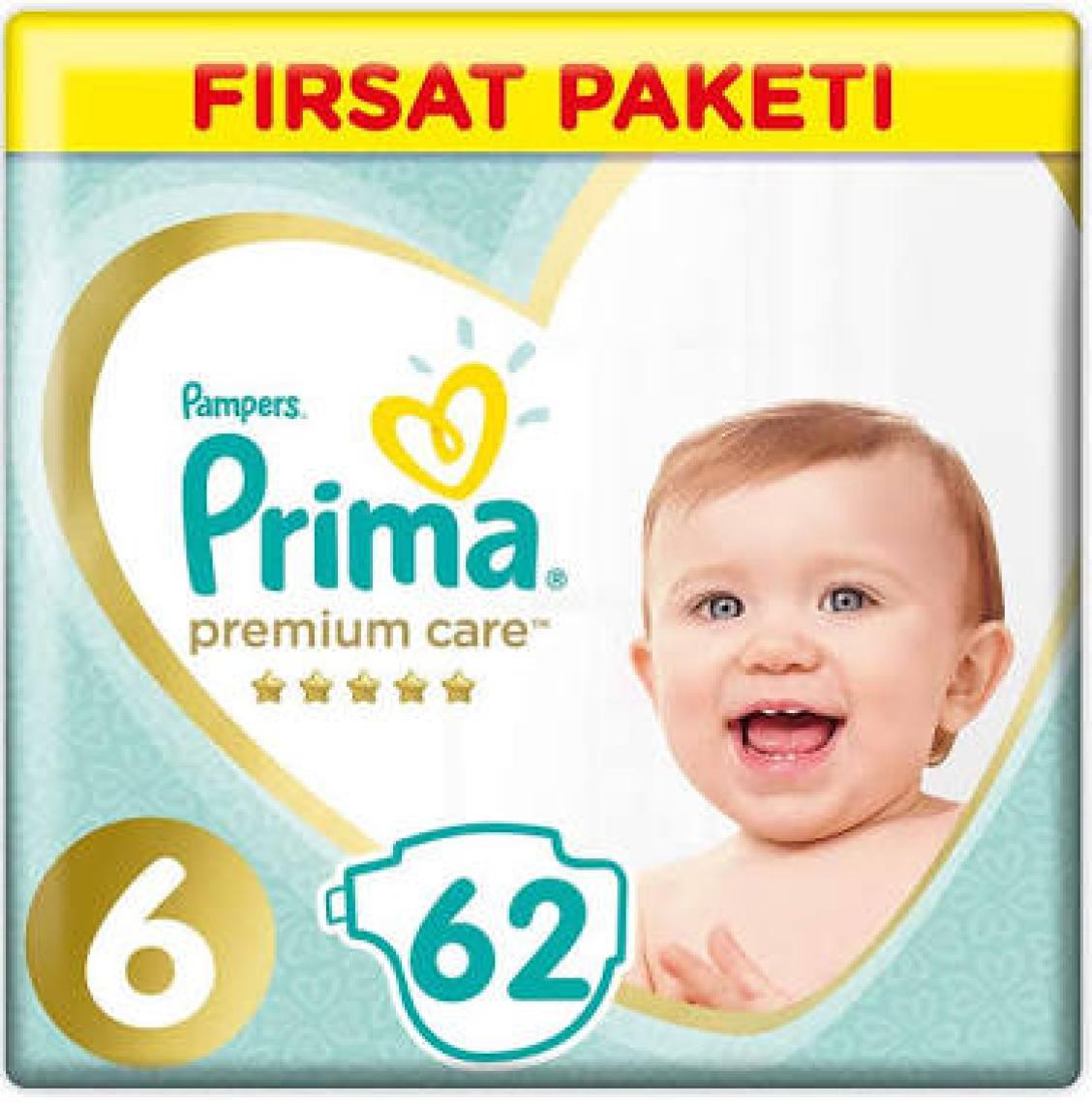 Prima Bebek Bezi Premium Care 6 Numara 62 Adet Ultra Fırsat Paketi