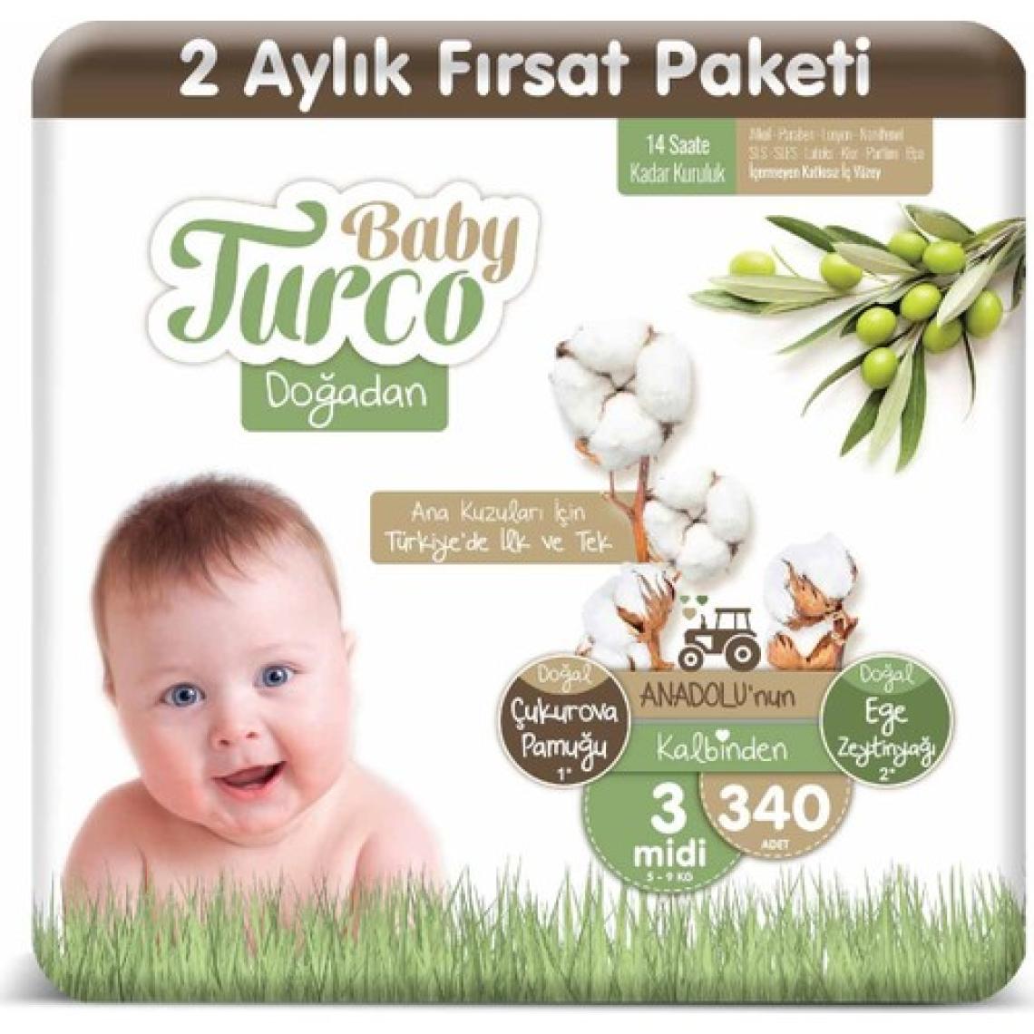 Baby Turco Doğadan 3 Numara Midi 34'lü Bebek Bezi