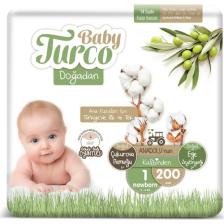 Baby Turco Doğadan 1 Numara Yenidoğan 200'lü Bebek Bezi