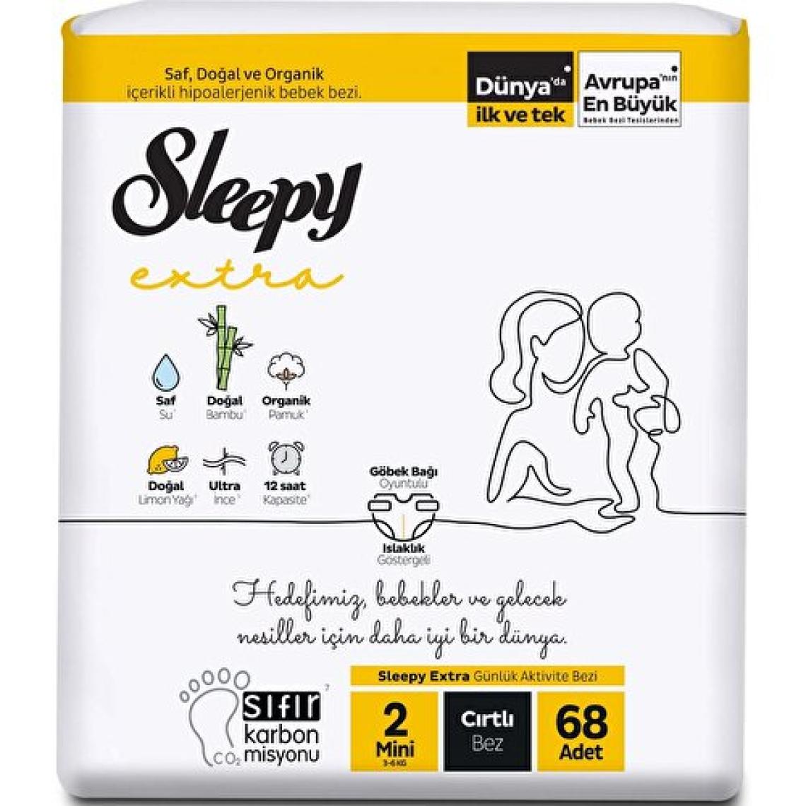 Sleepy Extra Günlük Aktivite 2 Numara Mini 68'li Bebek Bezi