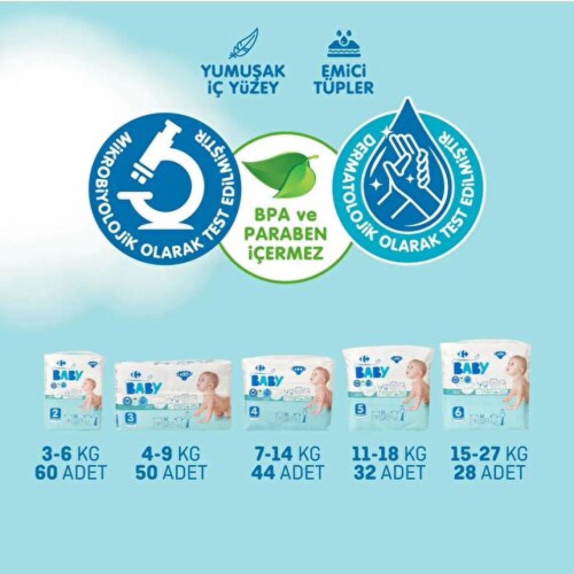 Carrefour Baby 3 Beden Midi 50'li