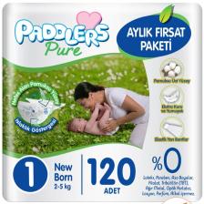 Paddlers Pure 1 Numara Yenidoğan 120'li Aylık Fırsat Paketi Bebek Bezi