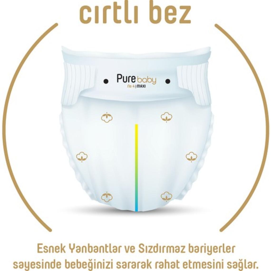 Pure Baby Organik Pamuklu 5 Numara Junior 40'lı Bebek Bezi