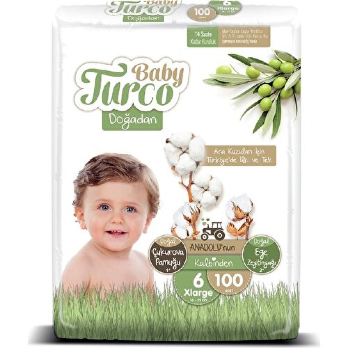Baby Turco Doğadan 6 Numara XLarge 100'lü Bebek Bezi