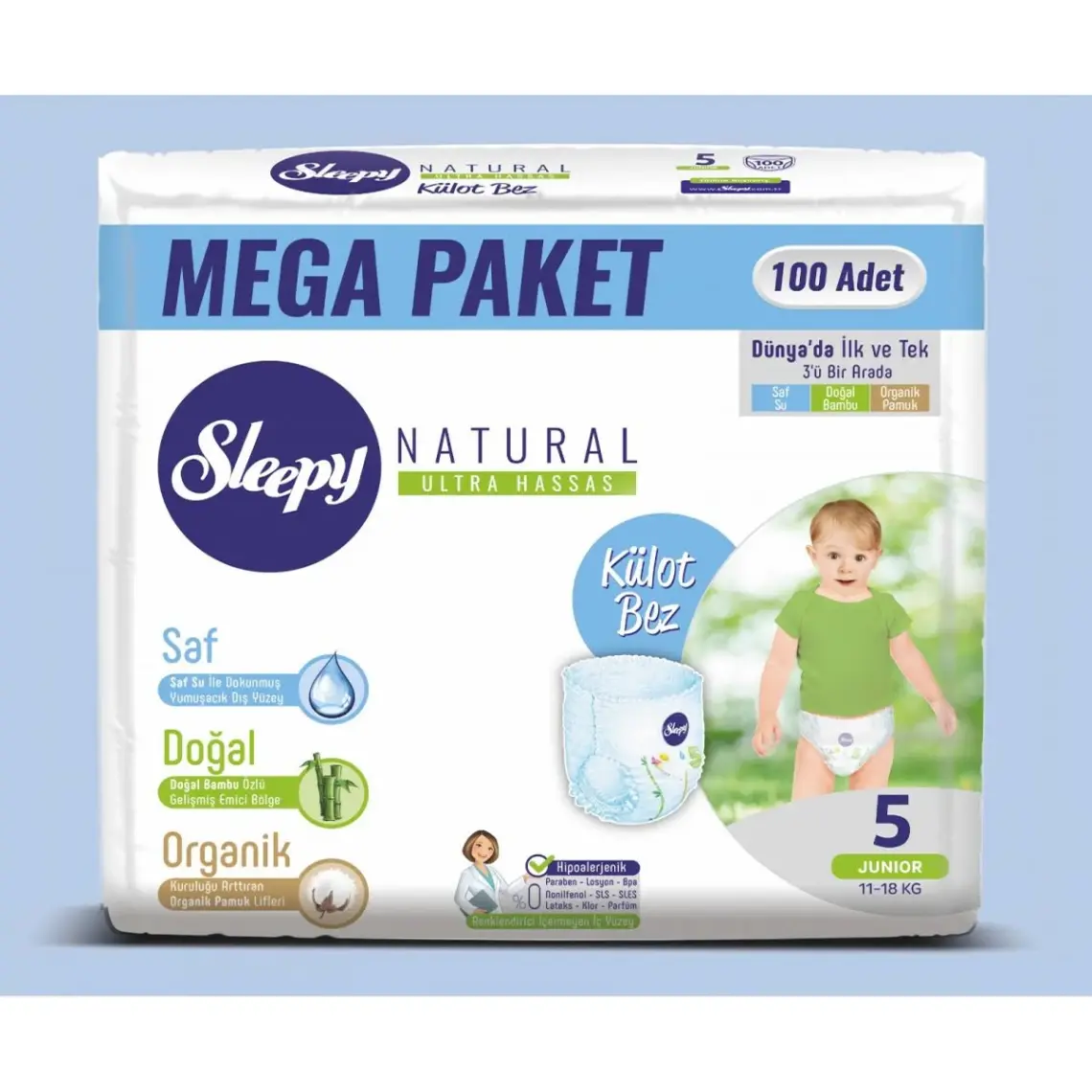 Sleepy Natural Gross Paket Külot Bez 5 Numara Junior 100 Adet