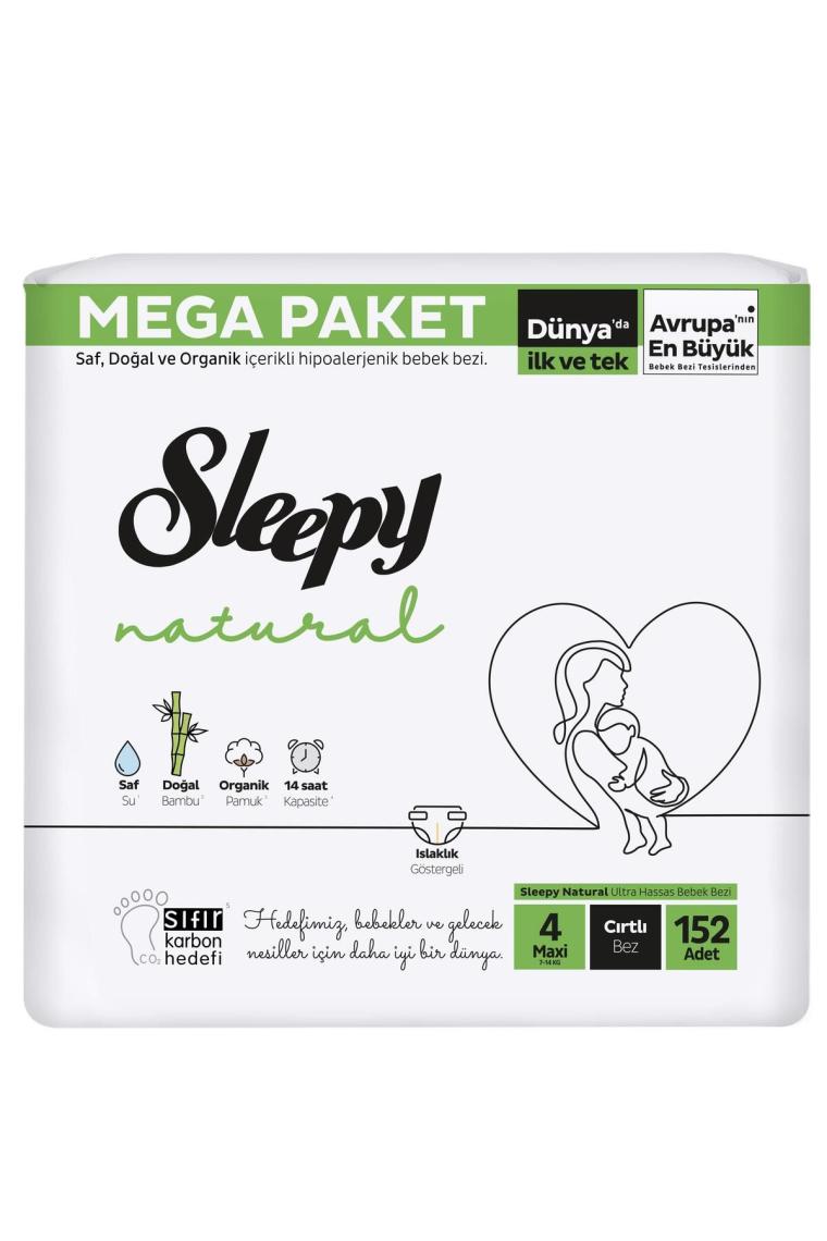 Sleepy Natural 4 Numara Maxi 152'li Bebek Bezi