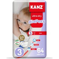 Kanz 3 Numara Midi 64'lü Bebek Bezi