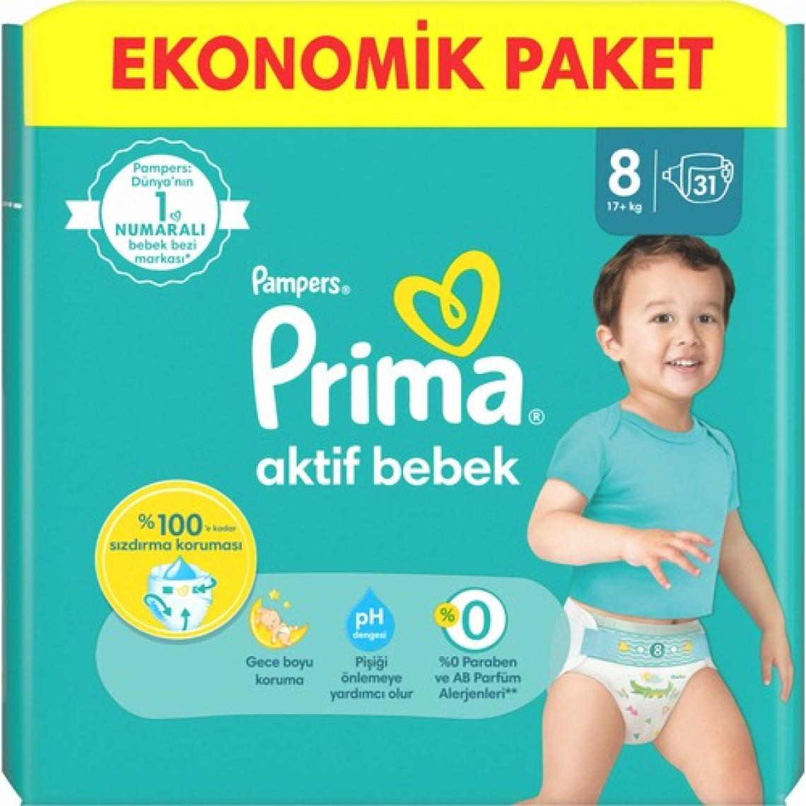 Prima Aktif 8 Numara XXX Large 31'li Bebek Bezi