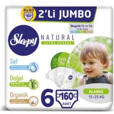 Sleepy Natural Bebek Bezi Ikili Jumbo 6 Beden 40X4 (160 Adet)