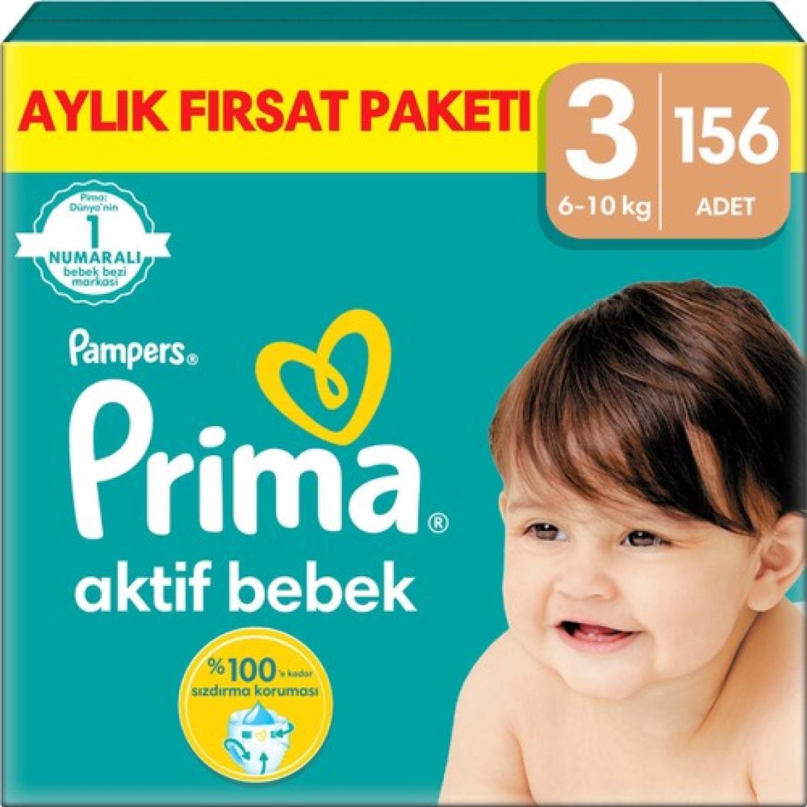 Prima Aktif 3 Numara Midi 156'lı Bebek Bezi