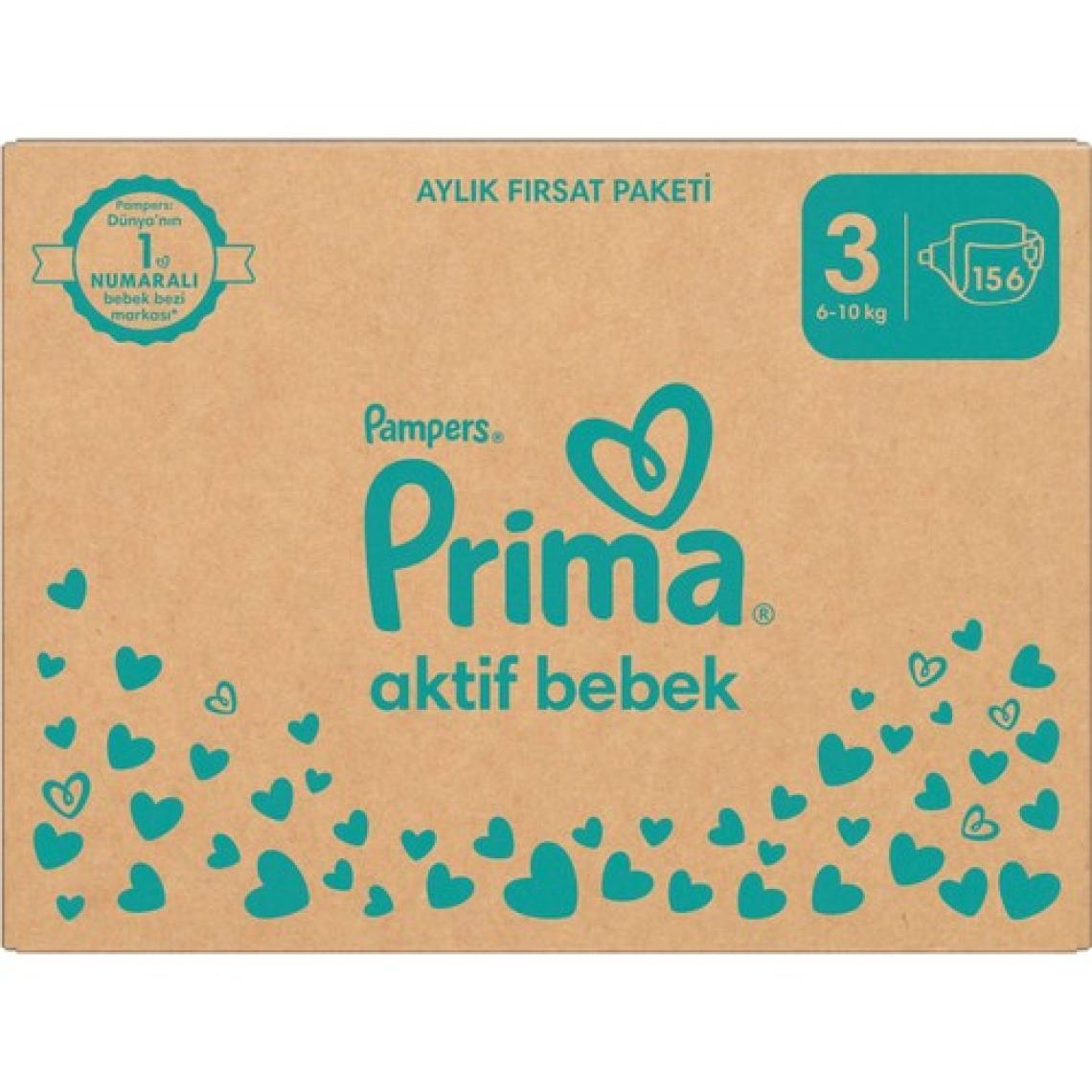 Prima Aktif 3 Numara Midi 156'lı Bebek Bezi