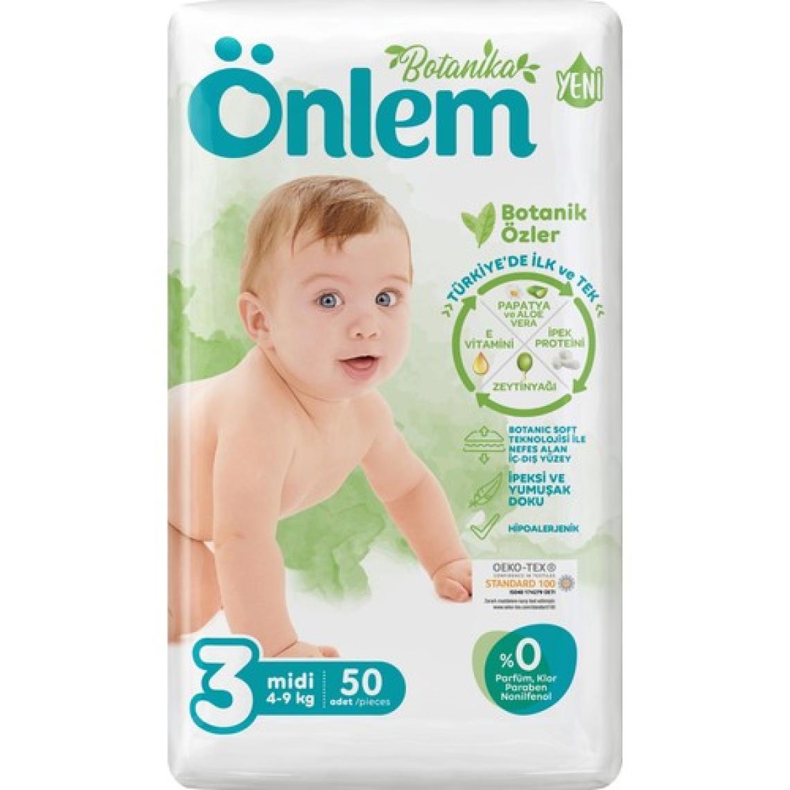 Önlem Botanika 3 Numara Midi 50'li Bebek Bezi