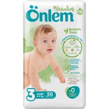 Önlem Botanika 3 Numara Midi 50'li Bebek Bezi