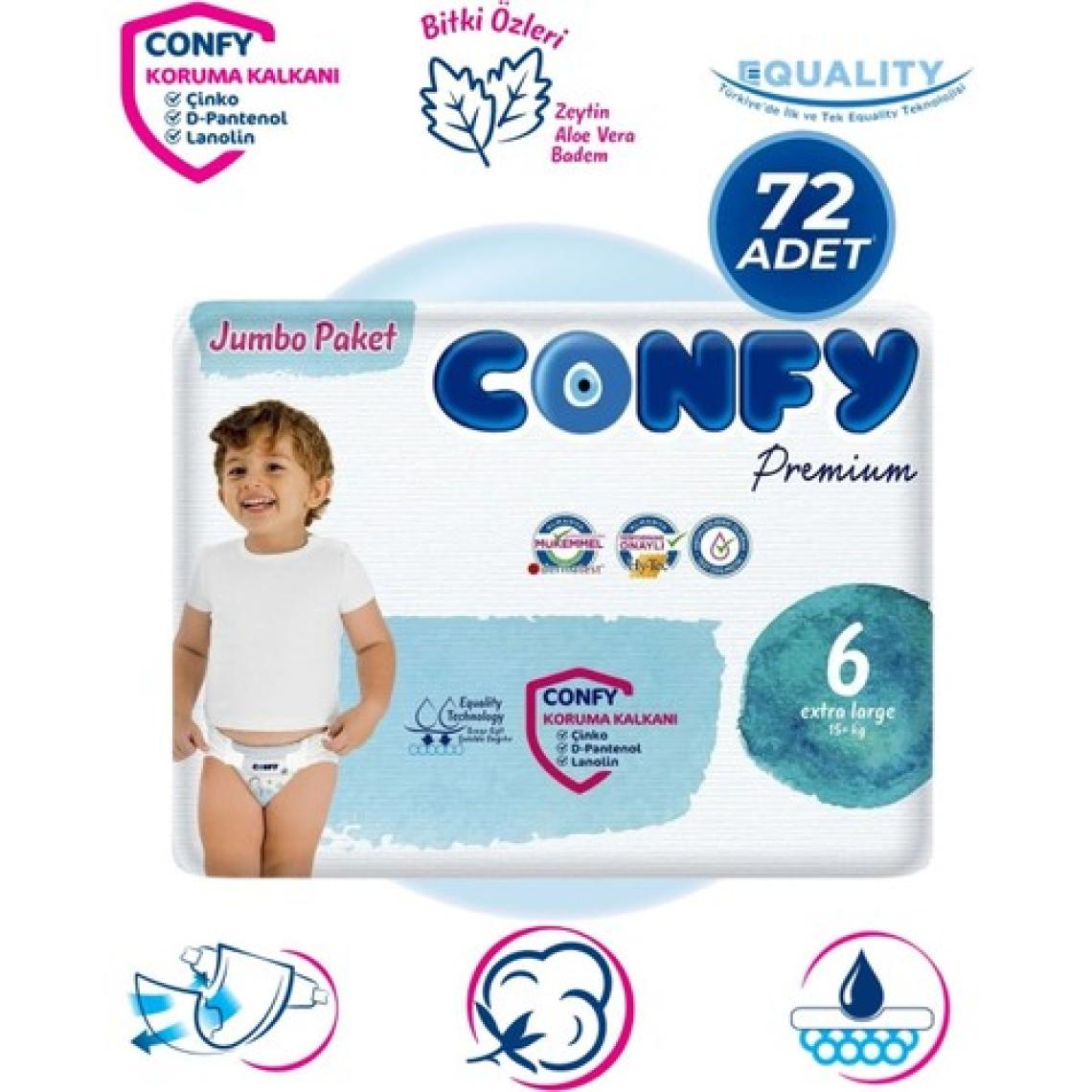 Confy Premium 6 Beden Extra Large 72'li Bebek Bezi