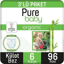 Pure Baby Organik Bambu Özlü 6 Numara XLarge 96'lı Külot Bez