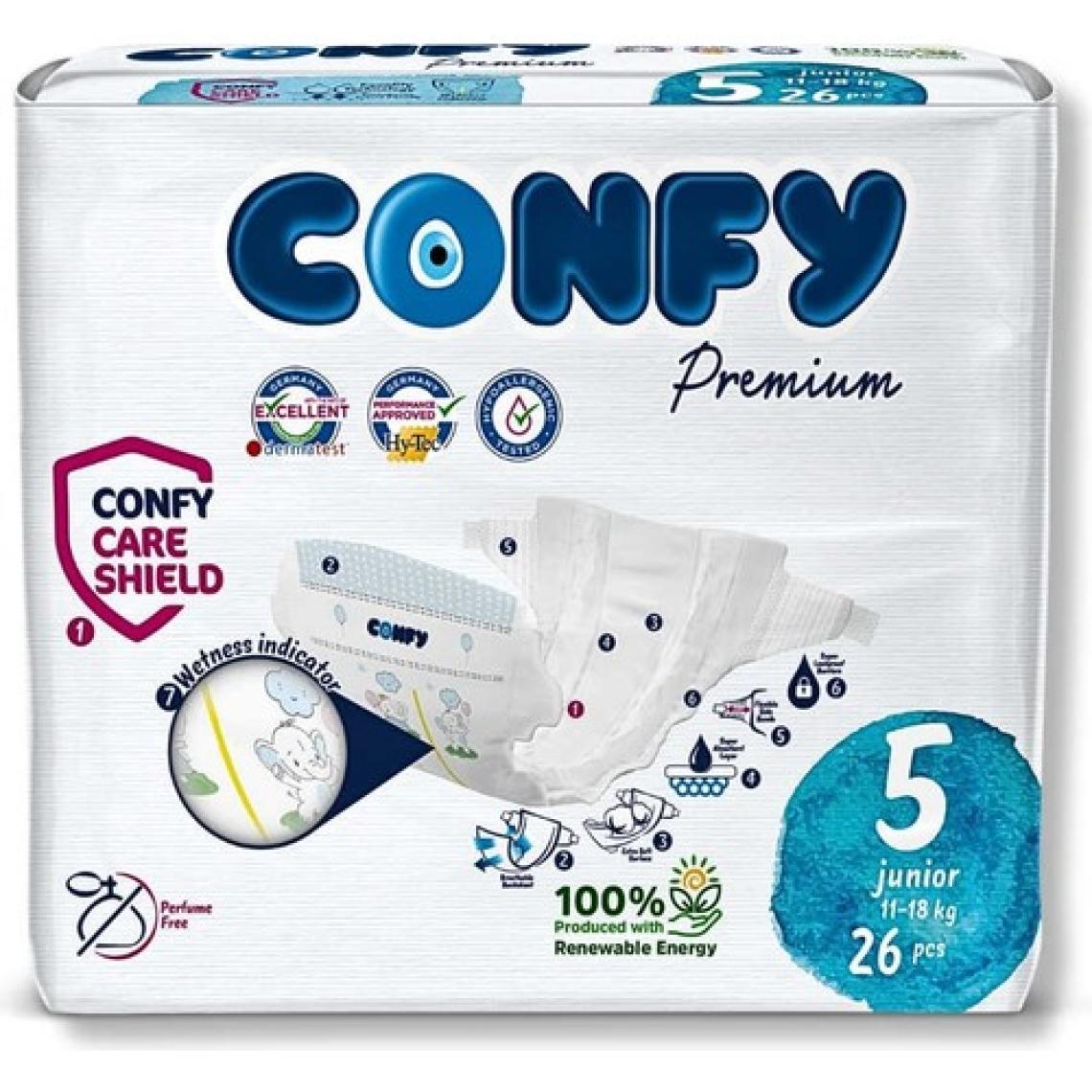 Confy Premium 5 Numara Bebek Bezi Junior 11 - 18 KG 26 Adet