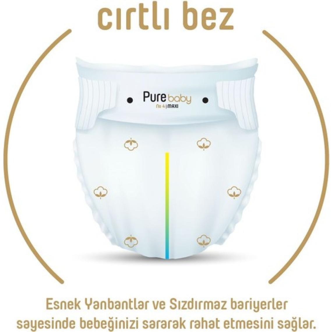 Pure Baby Organik Pamuklu Cırtlı Bez Tekli Paket 6 Numara Xlarge 32 Adet