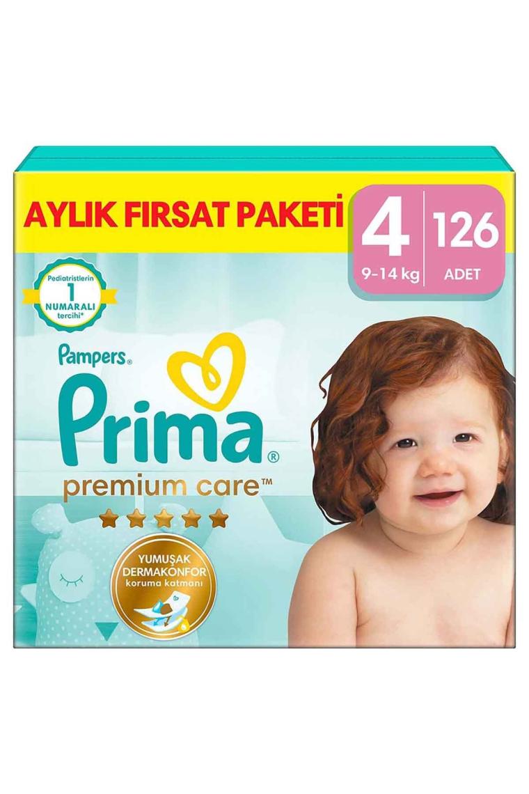 Prima Bebek Bezi Premium Care 4 Numara 126 Adet Aylık Fırsat Paketi