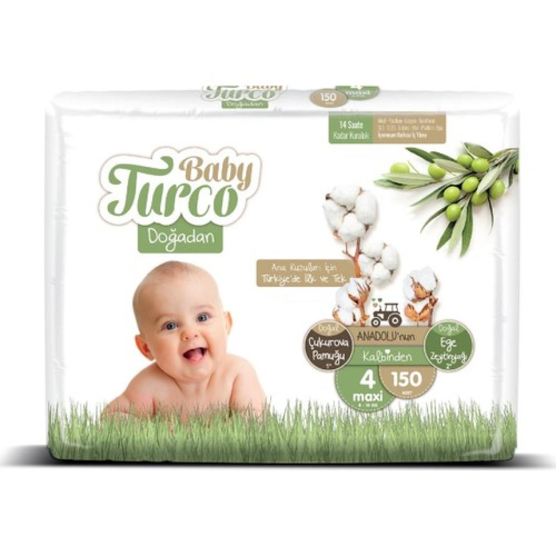 Baby Turco Doğadan 4 Numara Maxi 150'li Bebek Bezi