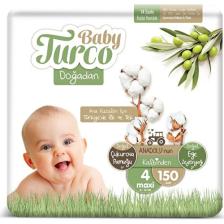 Baby Turco Doğadan 4 Numara Maxi 150'li Bebek Bezi