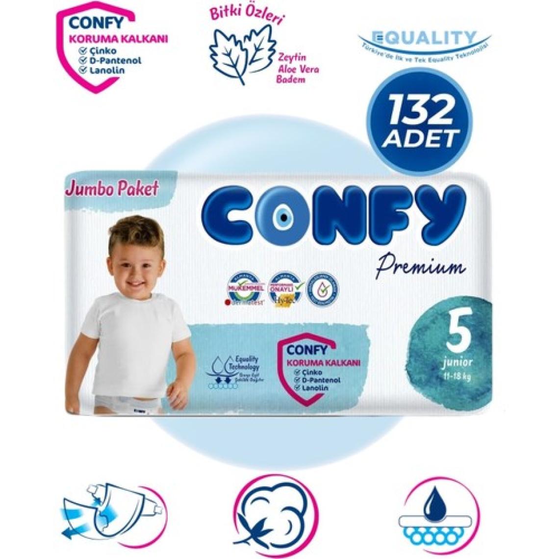 Confy Premium 5 Beden Junior 132'li Bebek Bezi