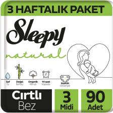 Sleepy Natural 3 Numara Midi 90'lı Bebek Bezi