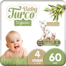 Baby Turco Doğadan 4 Numara Maxi 60'lı Bebek Bezi