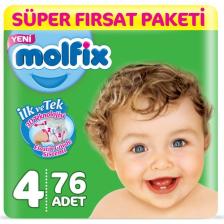 Molfix 4 Beden Maxi 76'lı Bebek Bezi