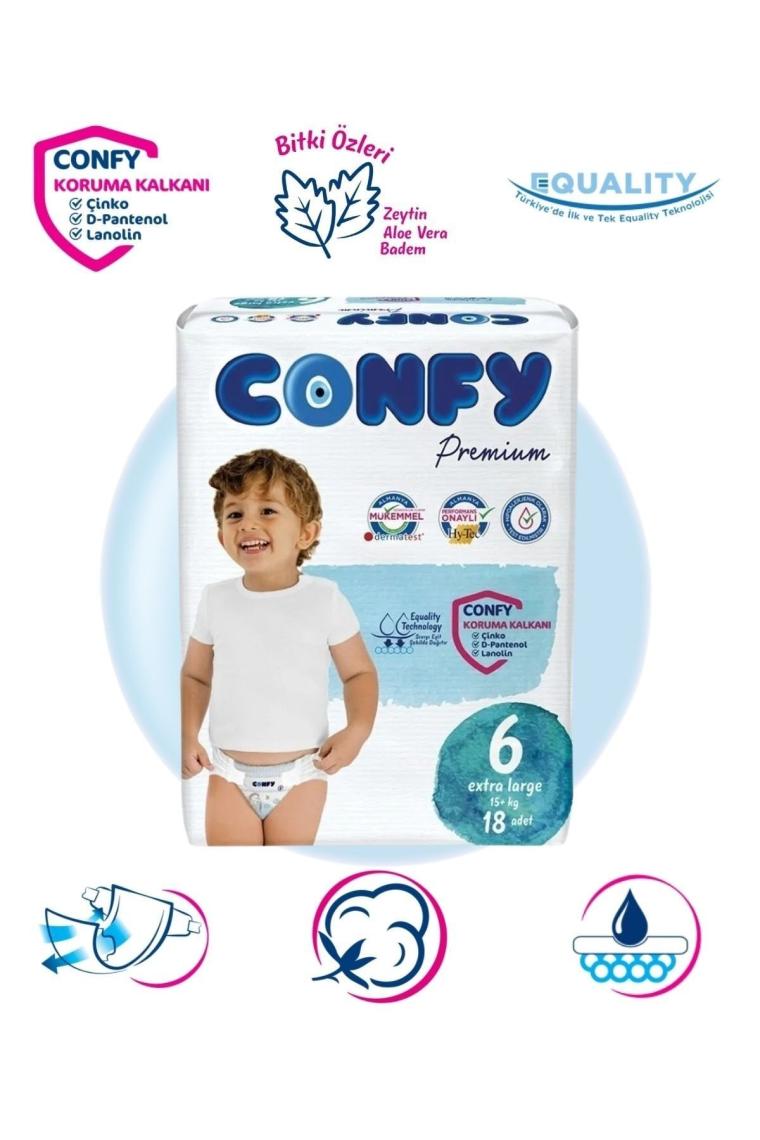 Confy Premium 6 Numara Extra Large 18'li Bebek Bezi