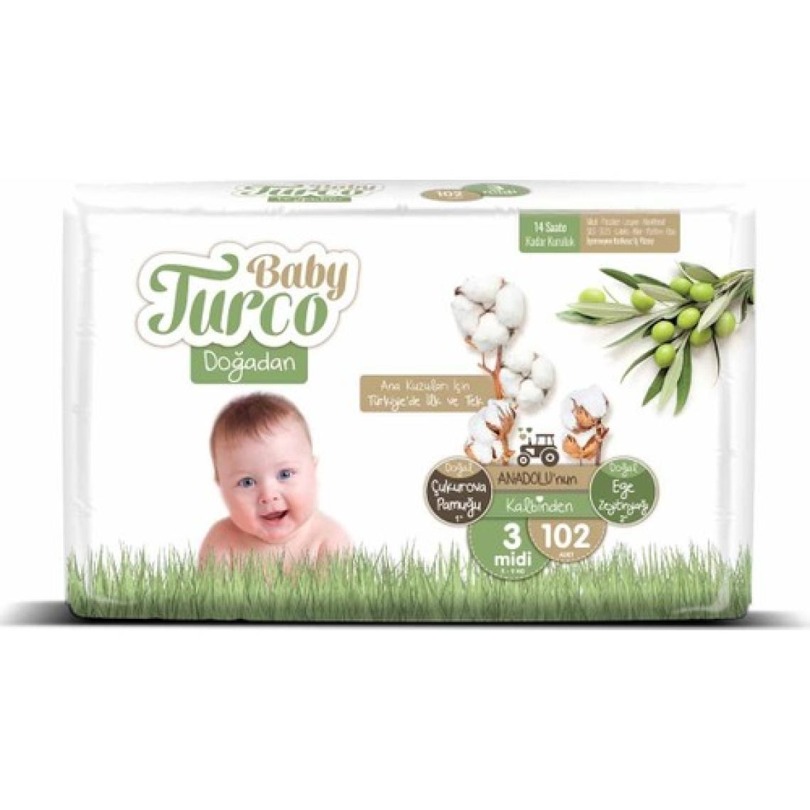 Baby Turco Doğadan 3 Numara Midi 102'li Bebek Bezi