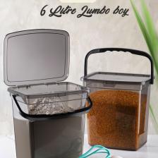 Kitchen Life Mega Boy 2'li Kare Un Bakliyat Kabı ( 6 Litre ) - Kulplu Deterjanlık Saklama Kutusu Kabı 2 Adet