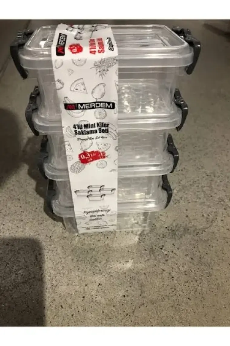 Merdem 4'lü Mini Kiler Saklama Kabı Seti (0,30 Lt X4)