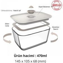 Neoflam Fika Clik Dikdörtgen Saklama Kabı Bej 4 Parça Set