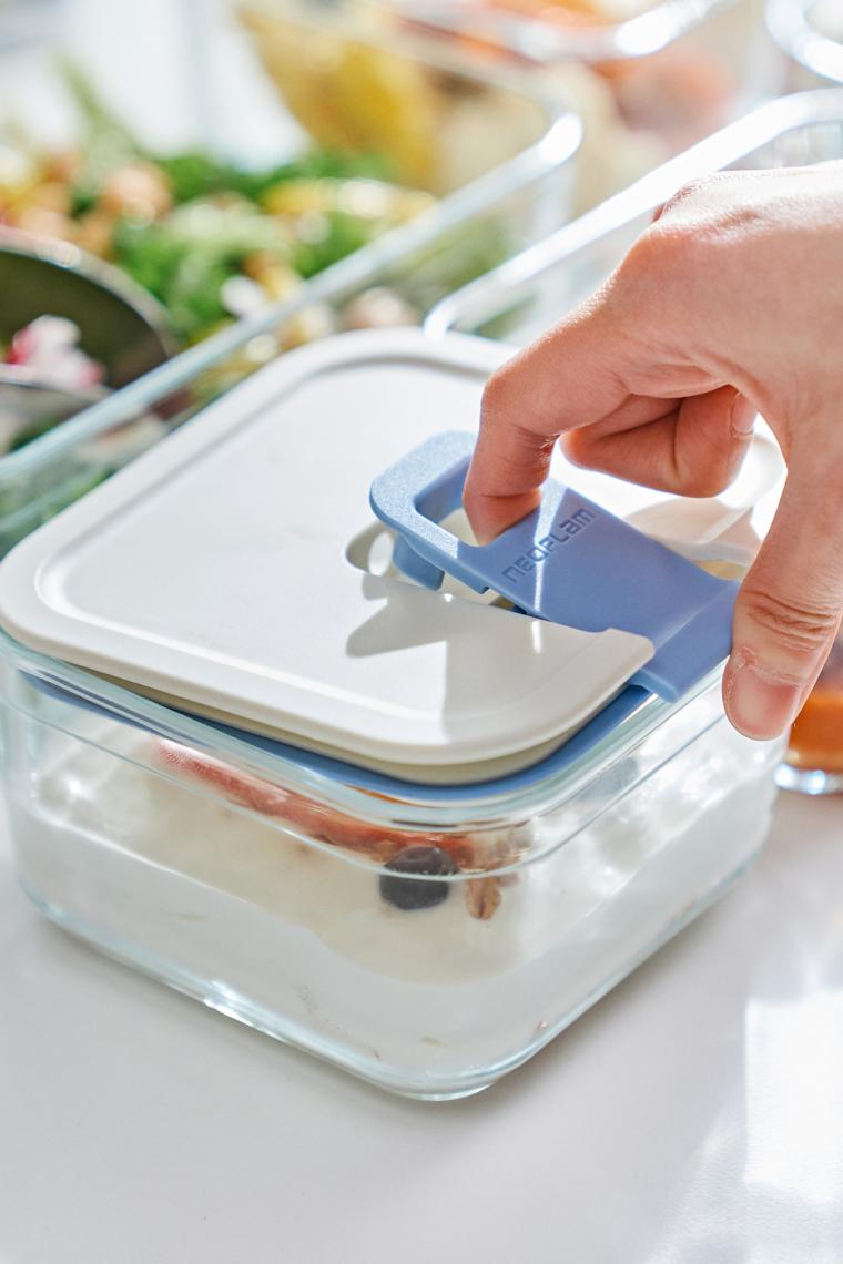 Neoflam Perfect Seal Kare Cam Saklama Kabı Bej 1100ML