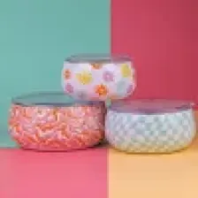 Emaylab Retro Hippi 3' Lü Emaye Tombul Saklama Kabı Takımı-6 Parça