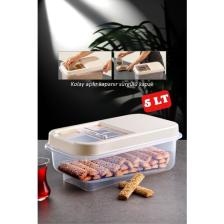 Nandy Home Multibox 5 Lt PP Plastik Saklama Kabı – Sürgülü Kapaklı, Darbeye Dayanıklı, 34,5x19x12,5 cm Boyutlarında