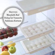 Pratik Geçmeli Mandallı Raf Yumurtalık 15'li Dolap Içi Yumurta Saklama Kutusu ( D-32 )