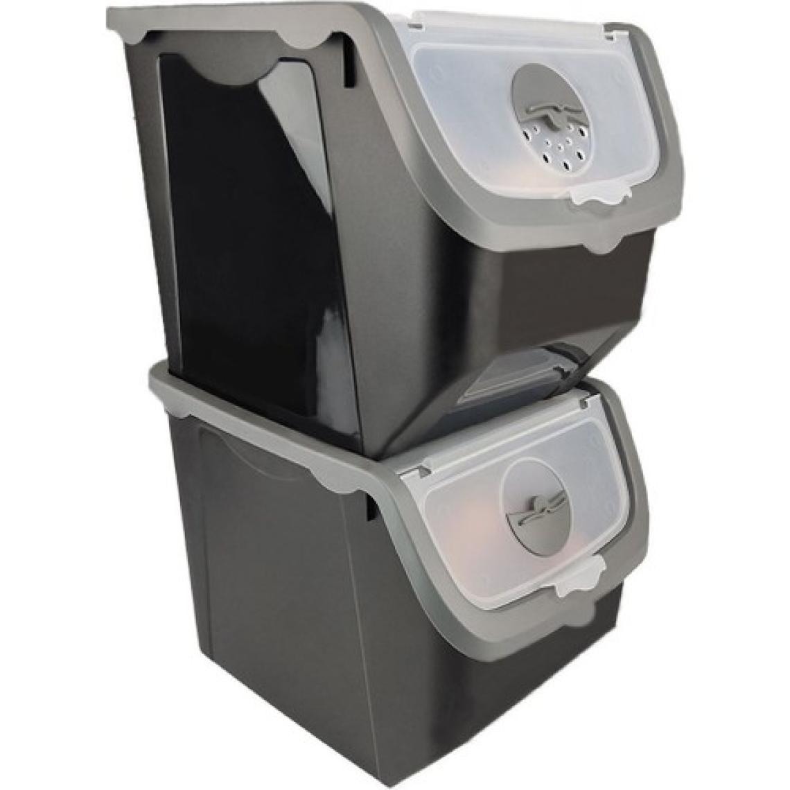 Digithome Coral 2'li Soğan Patates Saklama Kabı 12 Litre - Gri