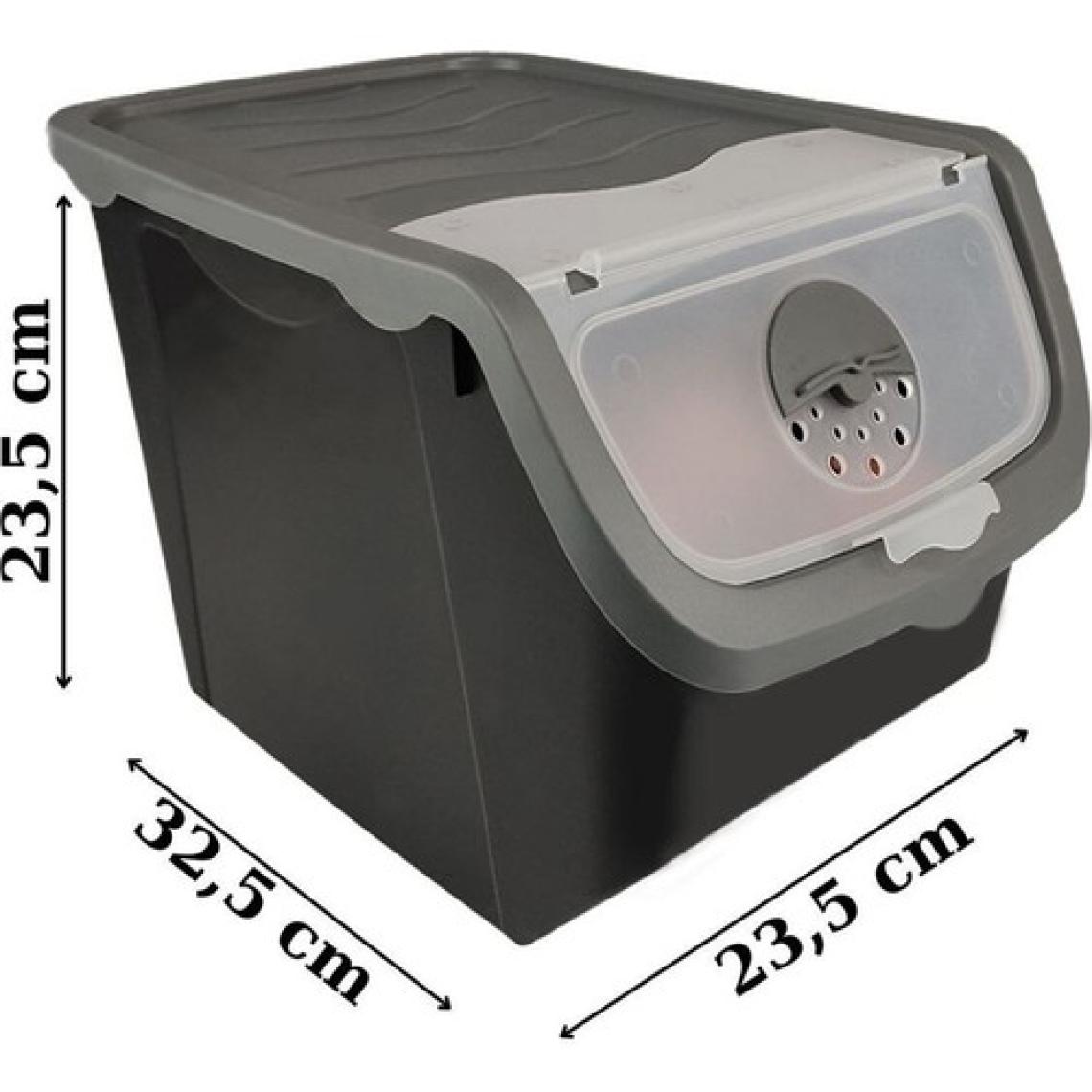 Digithome Coral 2'li Soğan Patates Saklama Kabı 12 Litre - Gri
