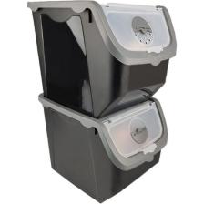 Digithome Coral 2'li Soğan Patates Saklama Kabı 12 Litre - Gri