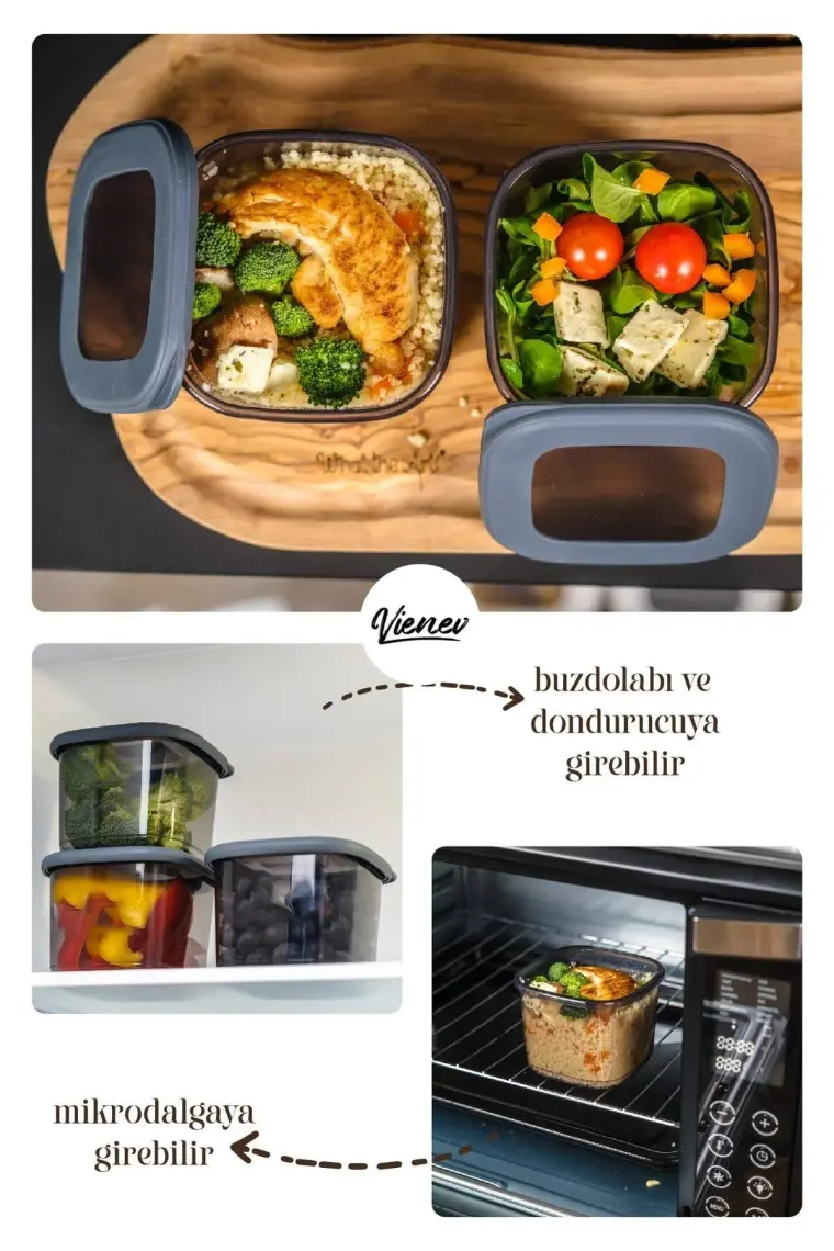 Beyaz Serigrafi Etiketli Kaşıklı Kare Erzak Saklama Kabı 12&apos;li Set Küçük Boy 0,55 Litre
