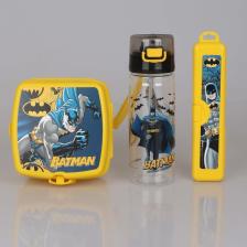 Calke Batman Çocuk Beslenme Kutusu Matara Kalem Kutusu Set 3' Lü